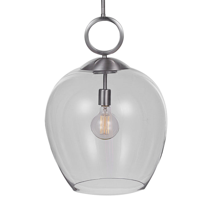 Uttermost 22169 One Light Pendant, Brushed Nickel