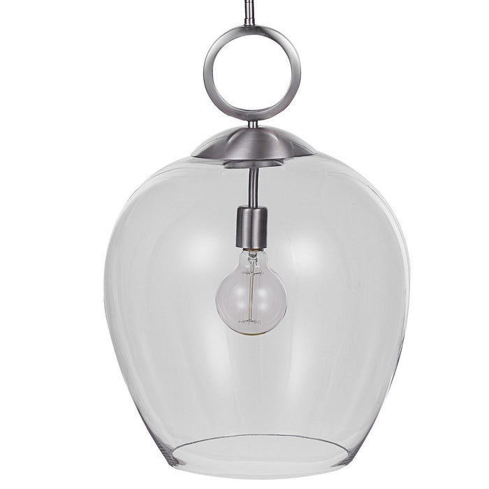 Uttermost 22169 One Light Pendant, Brushed Nickel