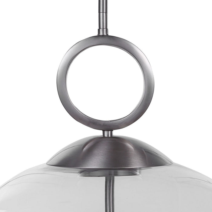 Uttermost 22169 One Light Pendant, Brushed Nickel