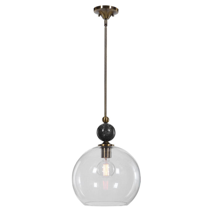 Uttermost 22176 One Light Pendant, Oxidized Aged Brass