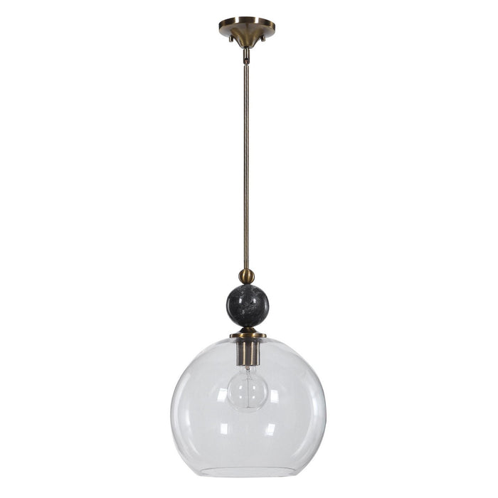 Uttermost 22176 One Light Pendant, Oxidized Aged Brass