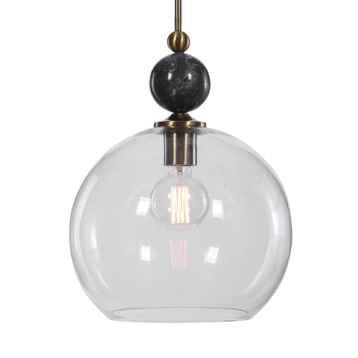 Uttermost 22176 One Light Pendant, Oxidized Aged Brass