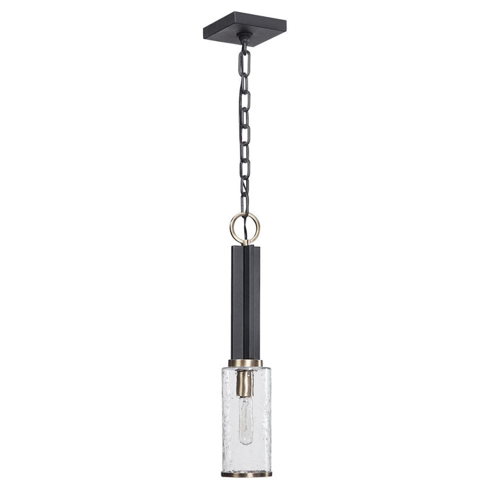 Uttermost 22191 One Light Mini Pendant, Black & Antique Brass