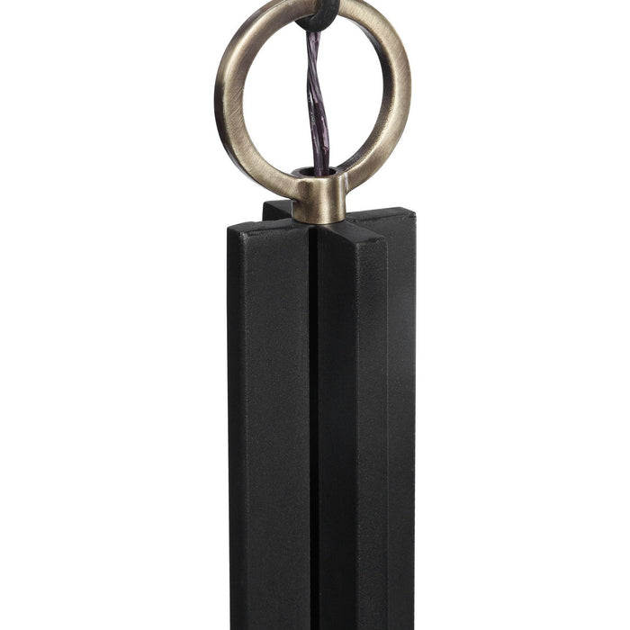 Uttermost 22191 One Light Mini Pendant, Black & Antique Brass