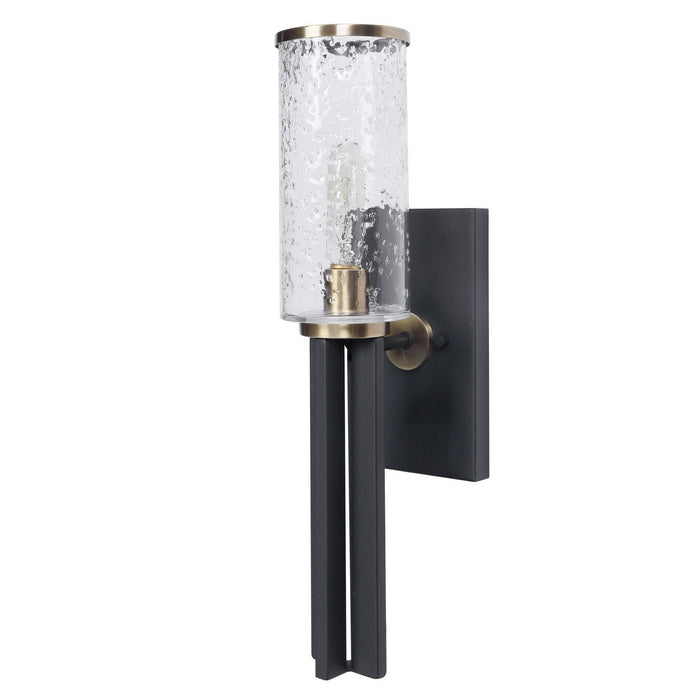 Uttermost 22522 One Light Wall Sconce, Black & Antique Brass