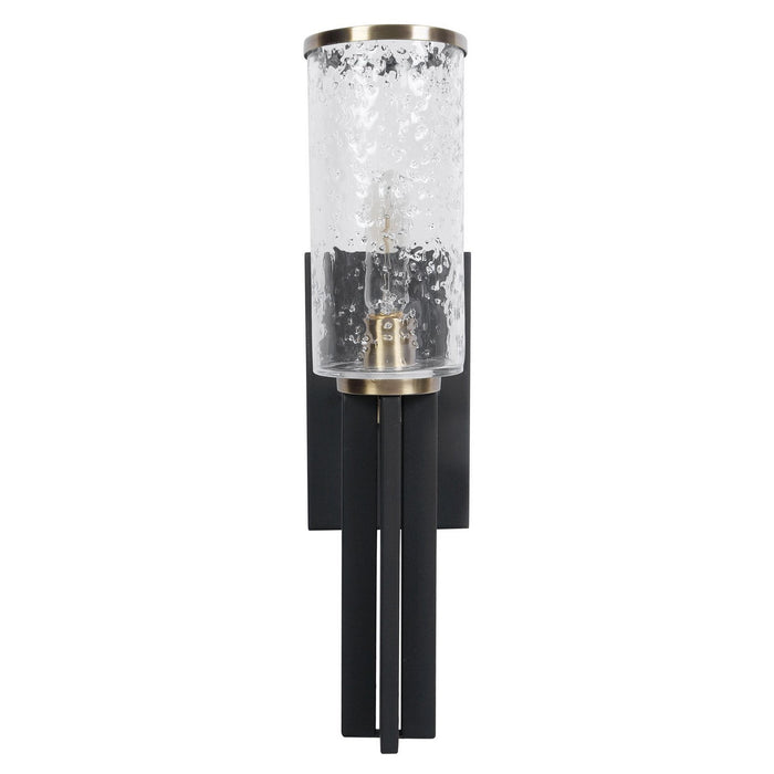 Uttermost 22522 One Light Wall Sconce, Black & Antique Brass