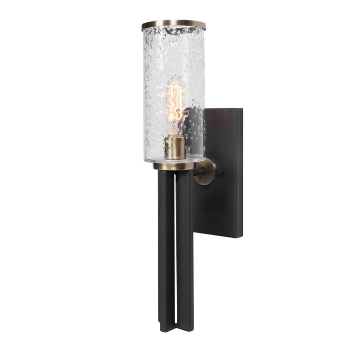 Uttermost 22522 One Light Wall Sconce, Black & Antique Brass