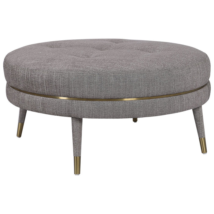 Uttermost 23524 Ottoman, Brushed Brass Stainless Steel