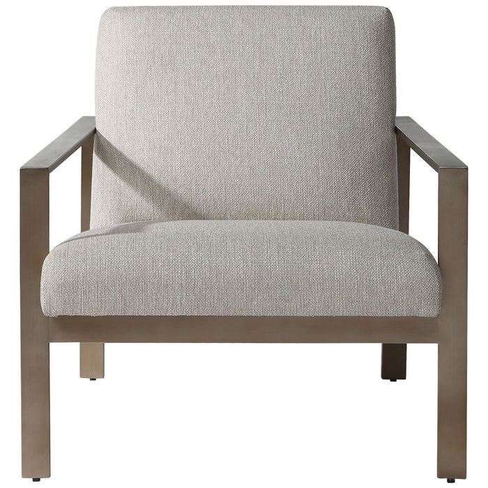 Uttermost 23525 Accent Chair, Antique Brushed Brass