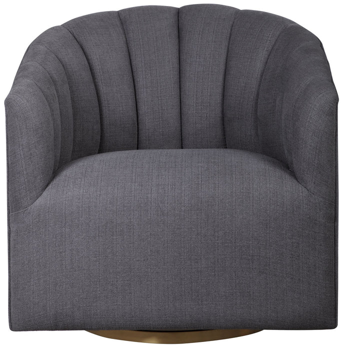 Uttermost 23536 Swivel Chair, Brushed Brass