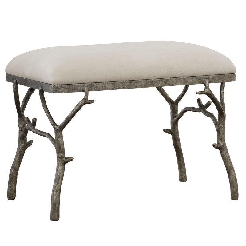 Uttermost 23544 Bench, Antique Silver