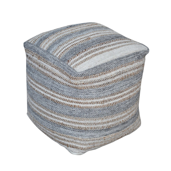 Uttermost 23967 Pouf, Light Gray, Cream, And Natural Tones