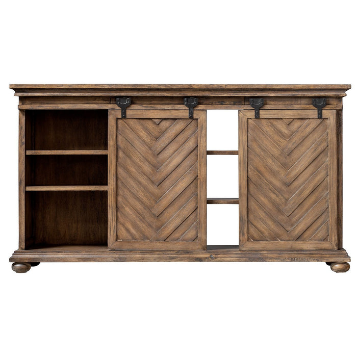 Uttermost 25445 Media Console, Aged Black Iron