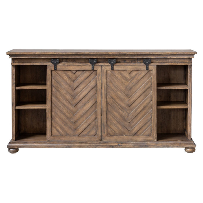 Uttermost 25445 Media Console, Aged Black Iron
