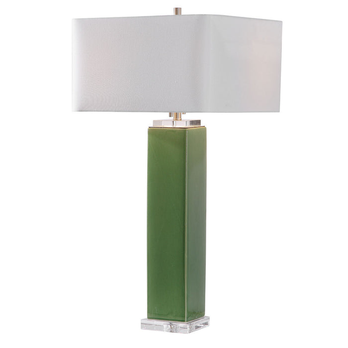 Uttermost 26410-1 Two Light Table Lamp, Brushed Nickel