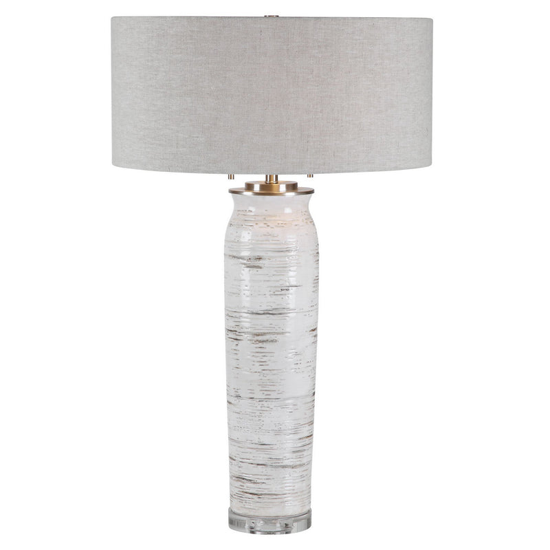 Uttermost 28275 Two Light Table Lamp, Brushed Nickel