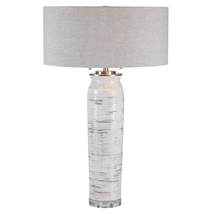 Uttermost 28275 Two Light Table Lamp, Brushed Nickel