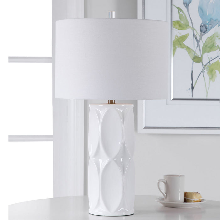 Uttermost 28342-1 One Light Table Lamp, Brushed Nickel