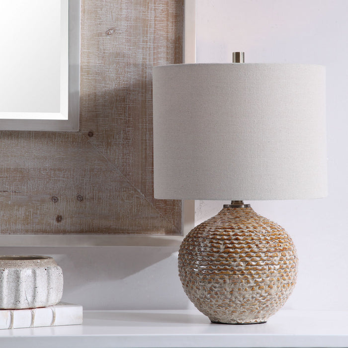 Uttermost 28343-1 One Light Table Lamp, Brushed Brass