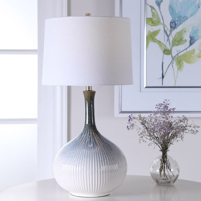 Uttermost 28347-1 One Light Table Lamp, Brushed Nickel