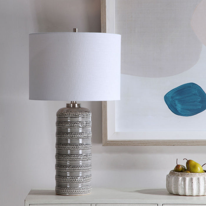 Uttermost 28354-1 One Light Table Lamp, Brushed Nickel