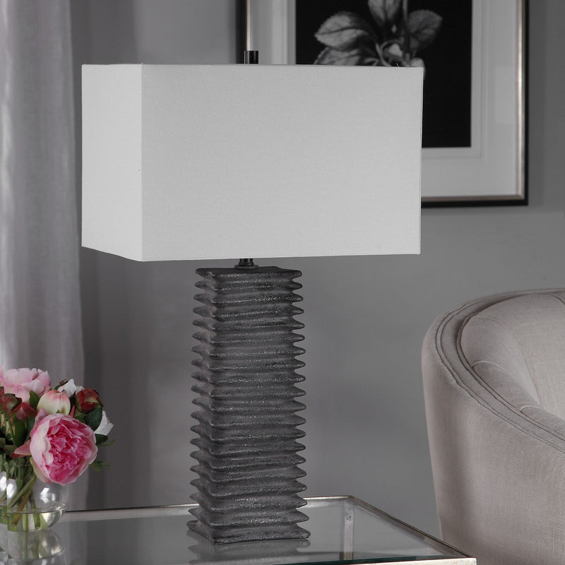 Uttermost 29737 One Light Table Lamp, Charcoal Glaze