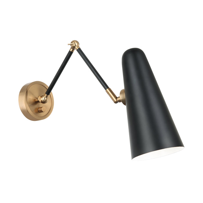 Matteo Lighting S05221BK One Light Wall Sconce, Black