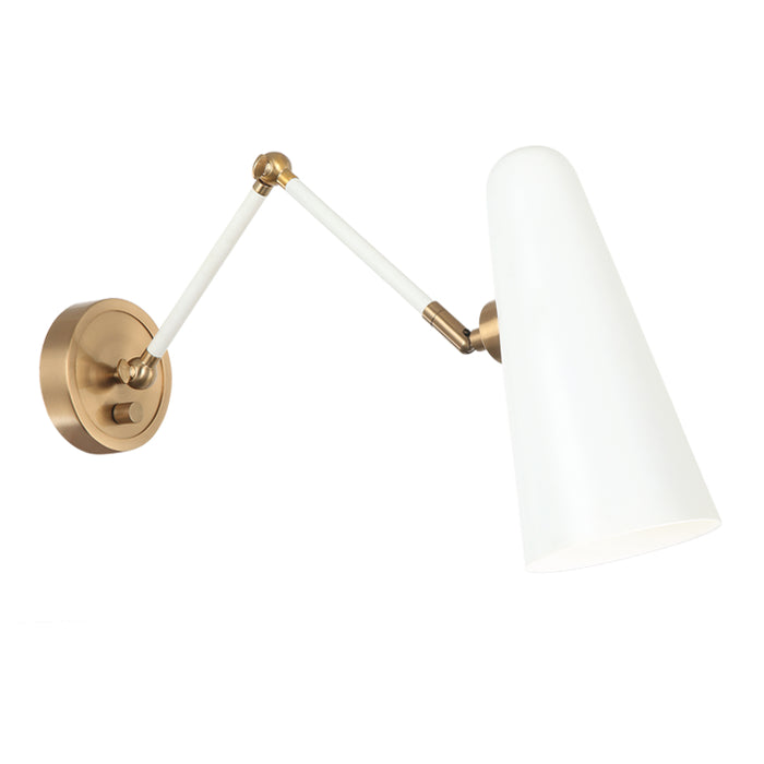 Matteo Lighting S05221WH One Light Wall Sconce, White