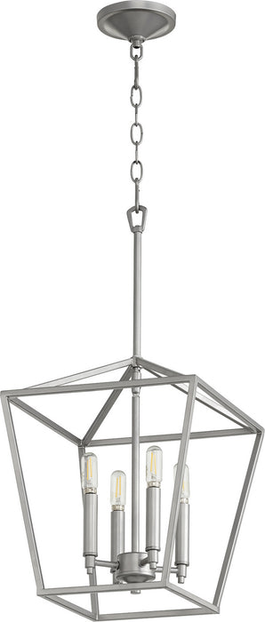 Quorum 604-4-64 Four Light Entry Pendant, Classic Nickel