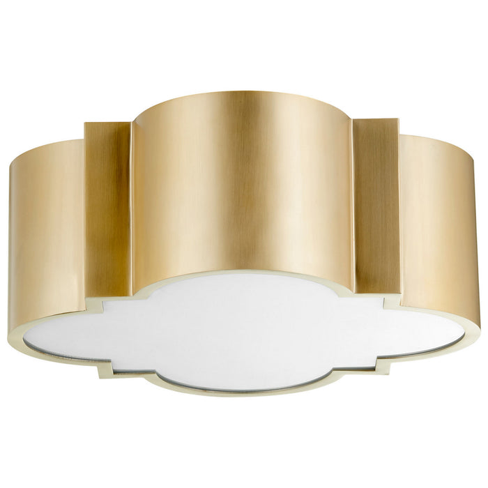Cyan 10063 Two Light Ceiling Mount, Aged Brass