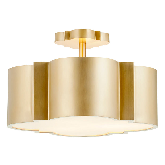 Cyan 10064 Three Light Ceiling Mount, Aged Brass