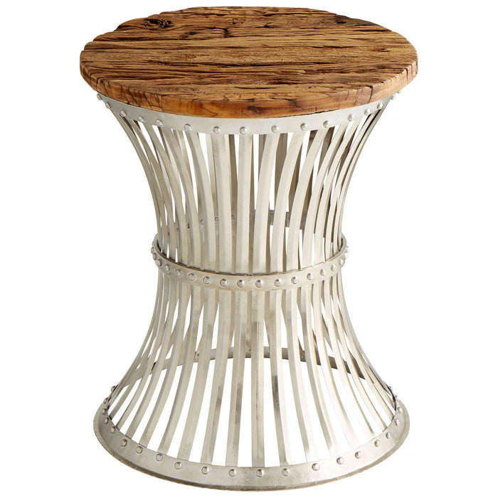 Cyan 10082 Side Table, Raw Iron And Natural Wood