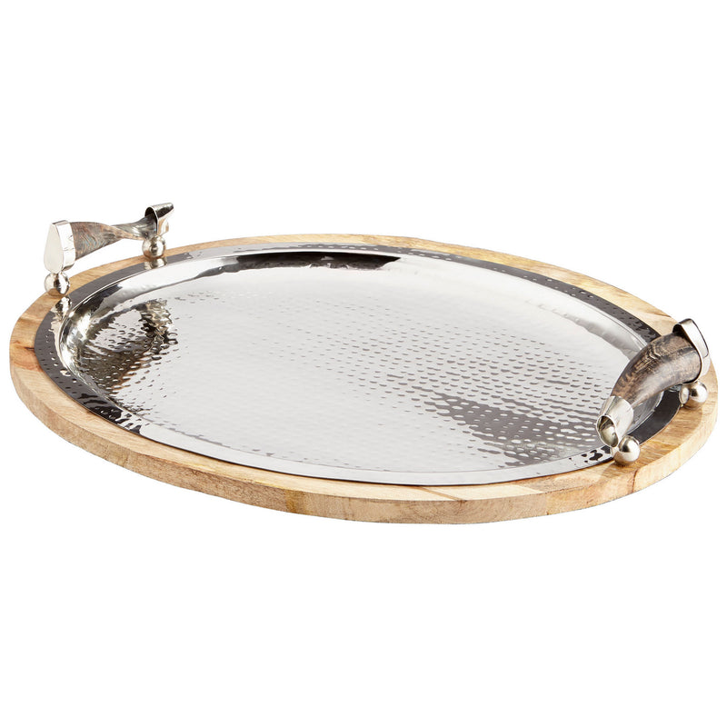 Cyan 10193 Tray, Natural And Polished Nickel