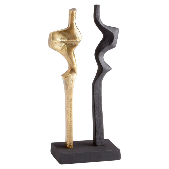 Cyan 10219 Sculpture, Antique Brass And Black