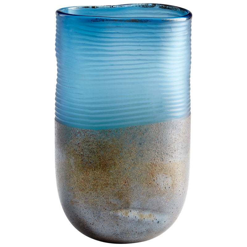 Cyan 10345 Vase, Blue And Iron Glaze