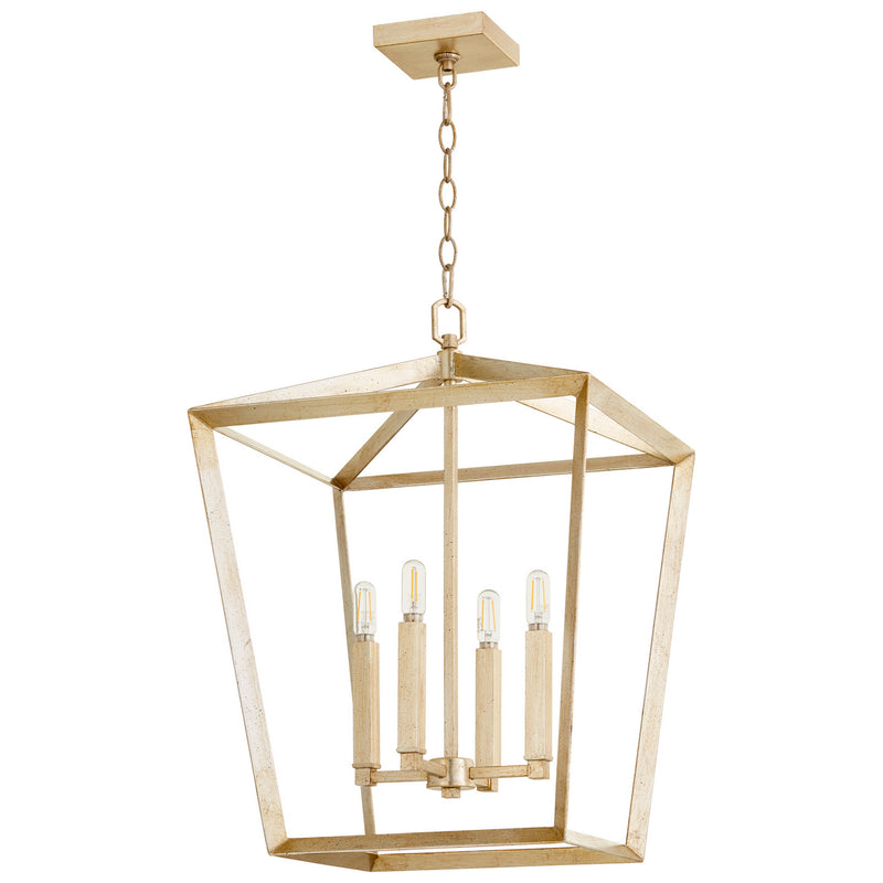 Cyan 10379 Four Light Chandelier, Aged Silver Leaf