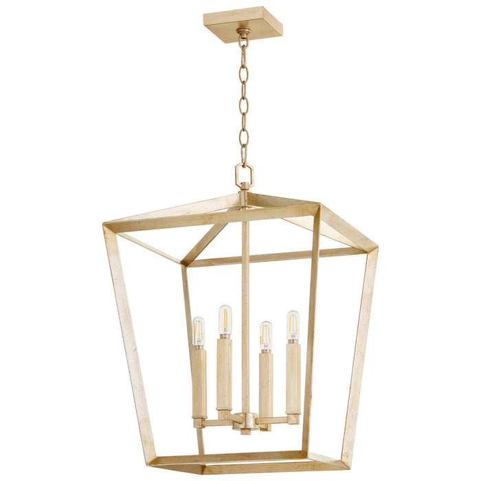 Cyan 10379 Four Light Chandelier, Aged Silver Leaf