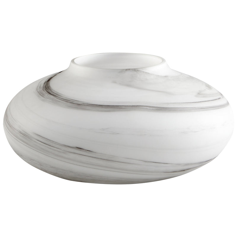 Cyan 10467 Vase, White And Black Swirl