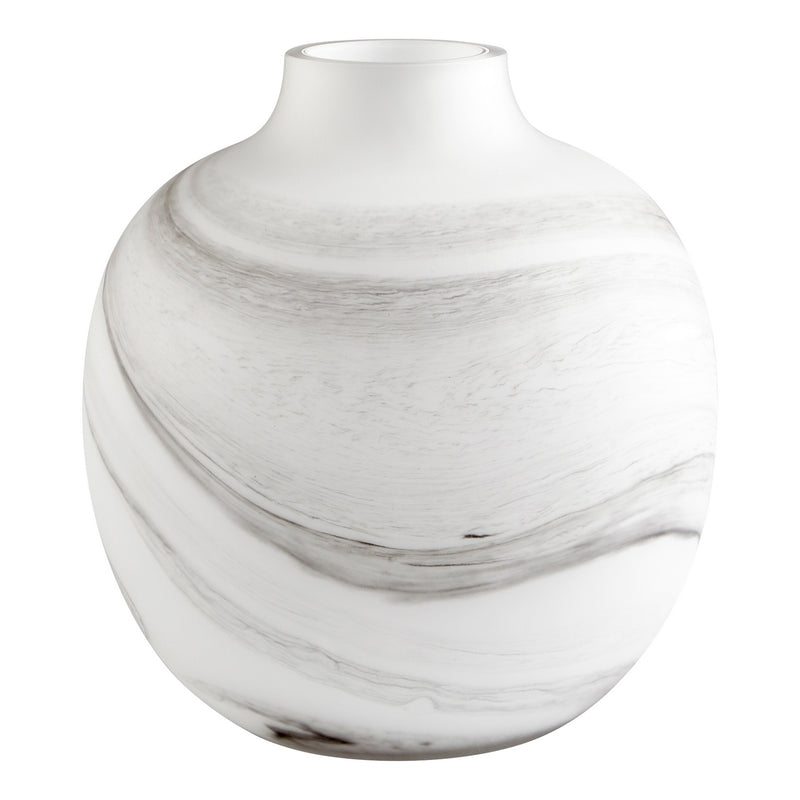 Cyan 10468 Vase, White And Black Swirl