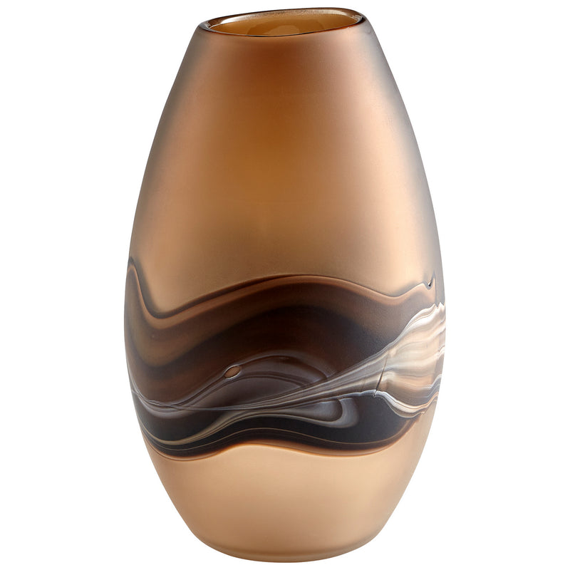 Cyan 10480 Vase, Amber Swirl