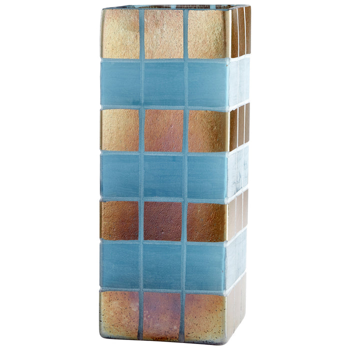 Cyan 10488 Vase, Irridescent Gold And Blue