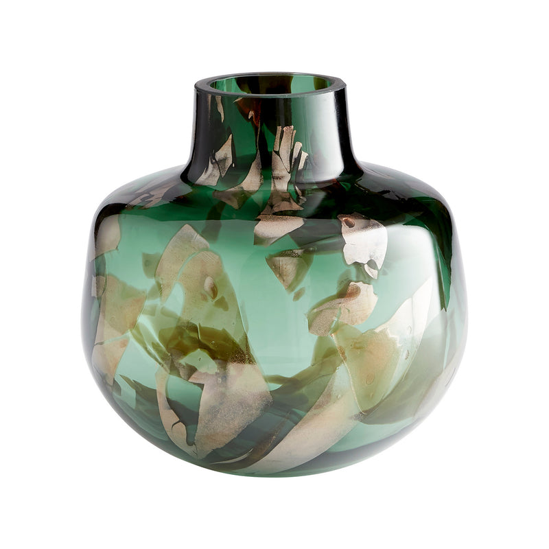 Cyan 10491 Vase, Green And Gold
