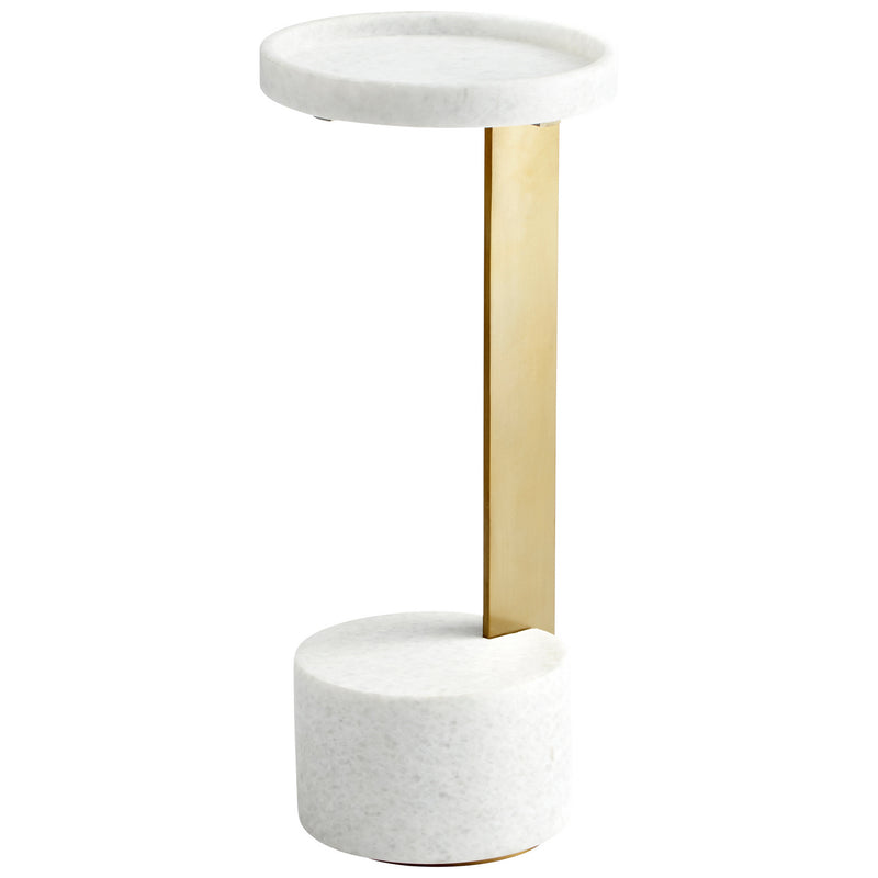 Cyan 10497 Side Table, Gold/White