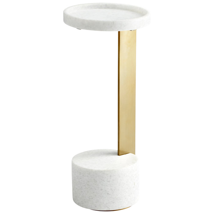 Cyan 10497 Side Table, Gold/White