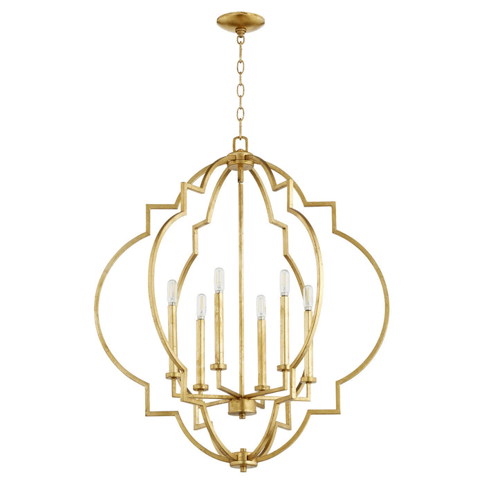 Quorum 6842-6-74 Six Light Pendant, Gold Leaf