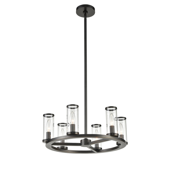 Alora CH309006UBCG Six Light Chandelier, Clear Glass/Urban Bronze