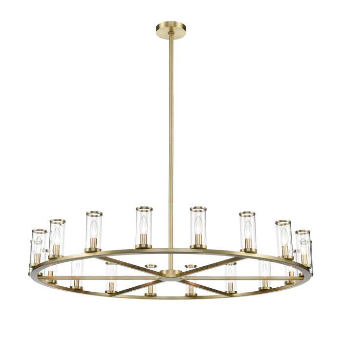 Alora CH309018NBCG 18 Light Chandelier, Clear Glass/Natural Brass