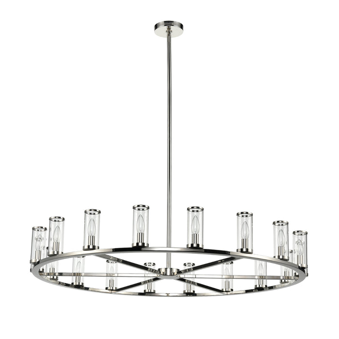 Alora CH309018PNCG 18 Light Chandelier, Clear Glass/Polished Nickel