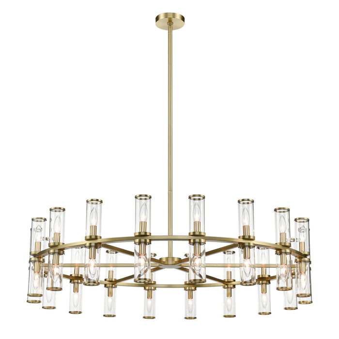 Alora CH309036NBCG 36 Light Chandelier, Clear Glass/Natural Brass