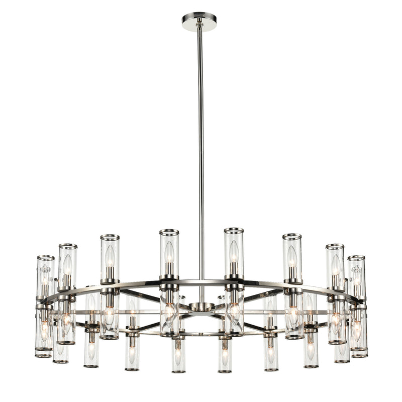 Alora CH309036PNCG 36 Light Chandelier, Clear Glass/Polished Nickel